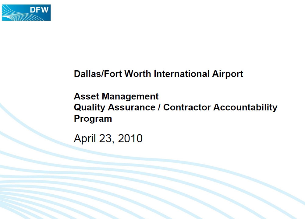 Contractor QA and Accountability Program - DFW Airport