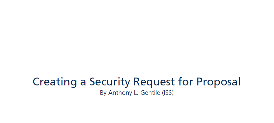 Creating a Security Request for Proposal