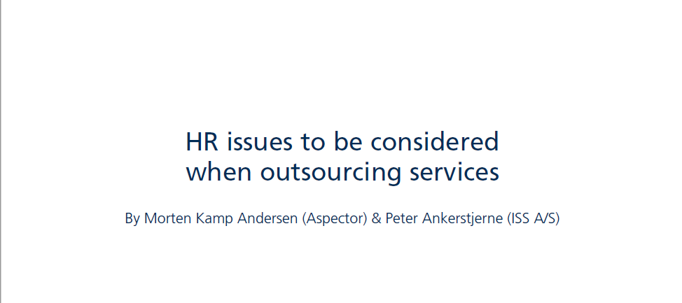 HR Issues to be Considered When Outsourcing Services