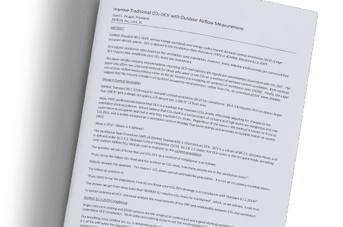 Improve Traditional CO2-DVC with Outdoor Airflow Measurement