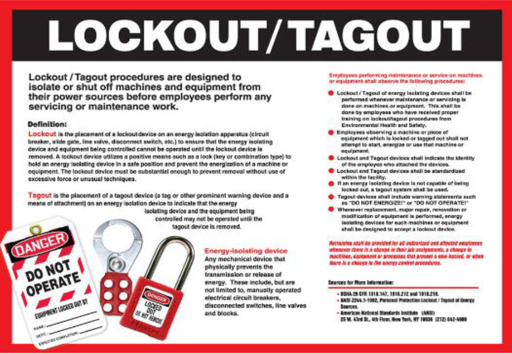 An Example of an Effective LockoutTagout Procedure IFMA Knowledge